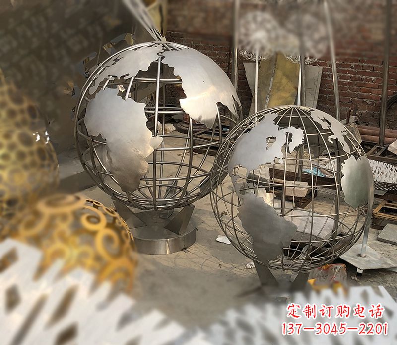 大同校园不锈钢地球仪雕塑112