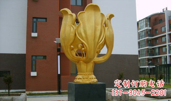 大同校园不锈钢紫荆花雕塑