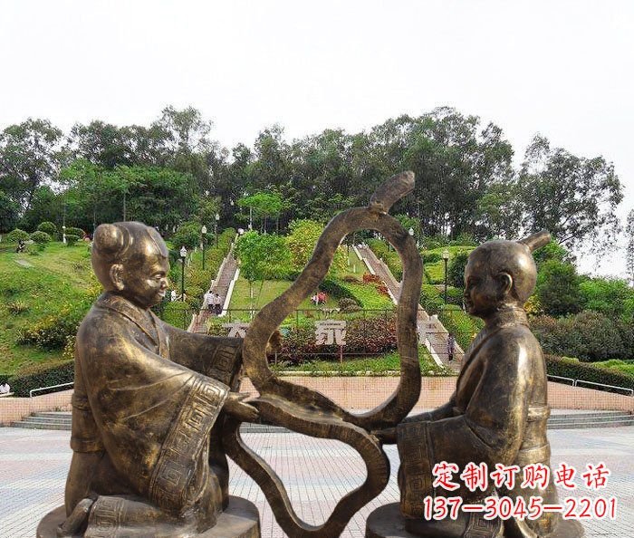 大同校园抽象孔融让梨铜雕