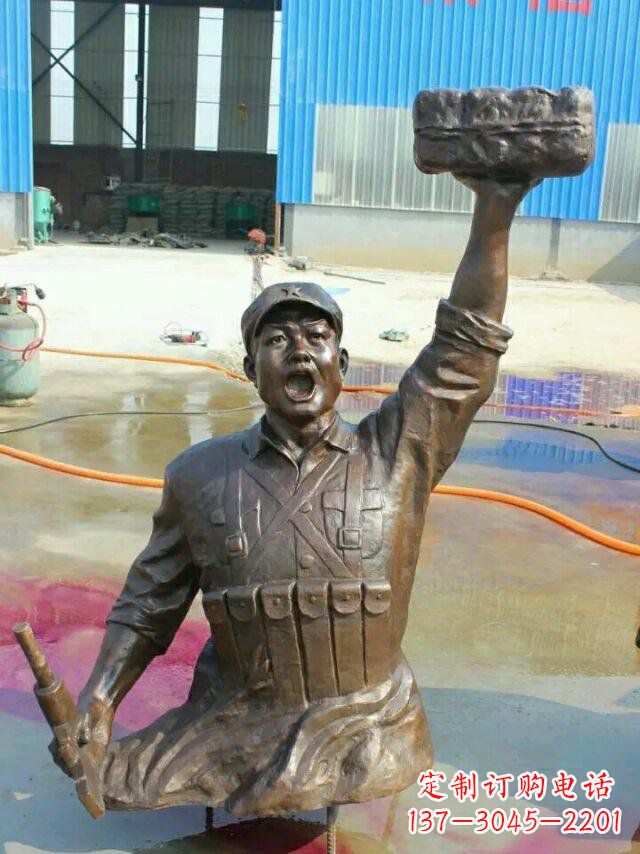 大同校园董存瑞名人铜雕