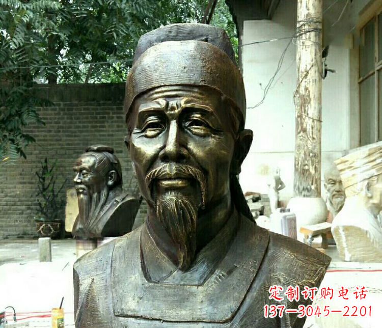 大同校园杜甫胸像铜雕