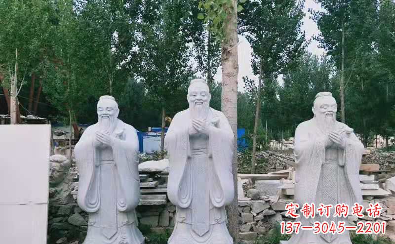 大同校园古代名人伟人孔子石雕