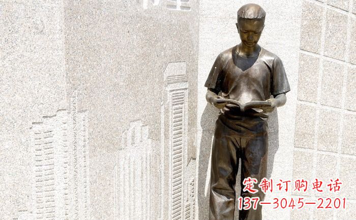 大同校园看书的学生人物铜雕