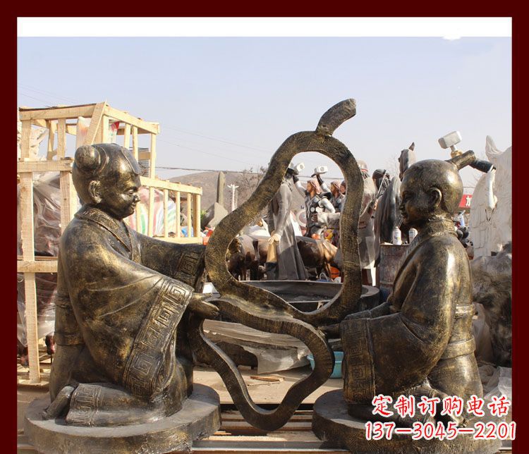 大同校园孔融让梨铜雕