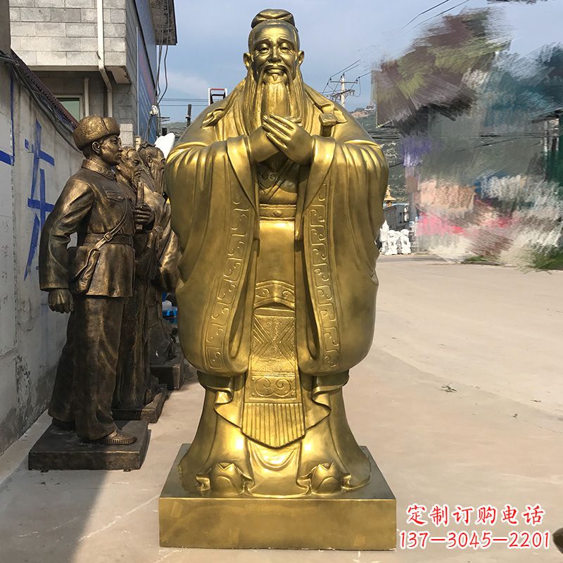 大同校园孔子铜雕像