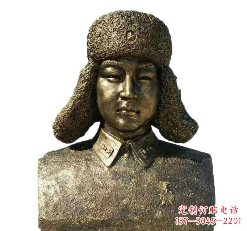 大同校园雷锋头像铜雕