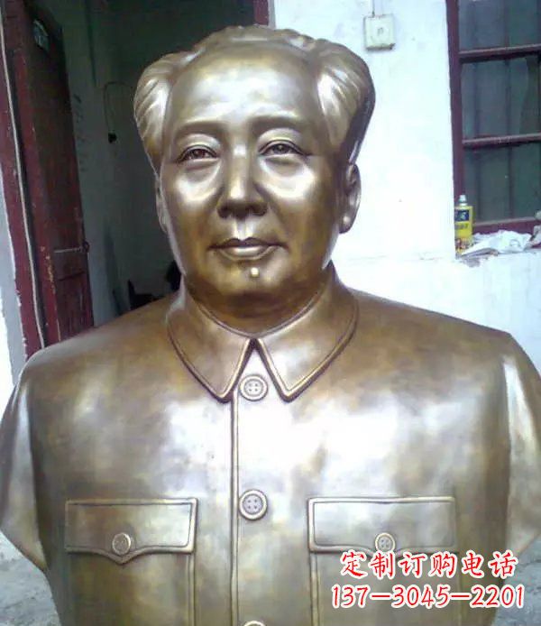 大同校园毛主席胸像伟人铜雕