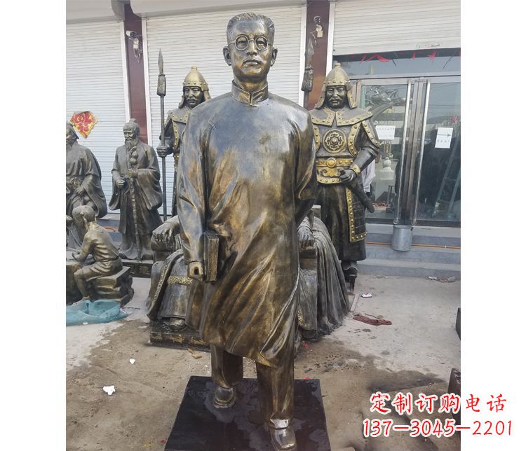 大同校园名人立式陶行知铜雕