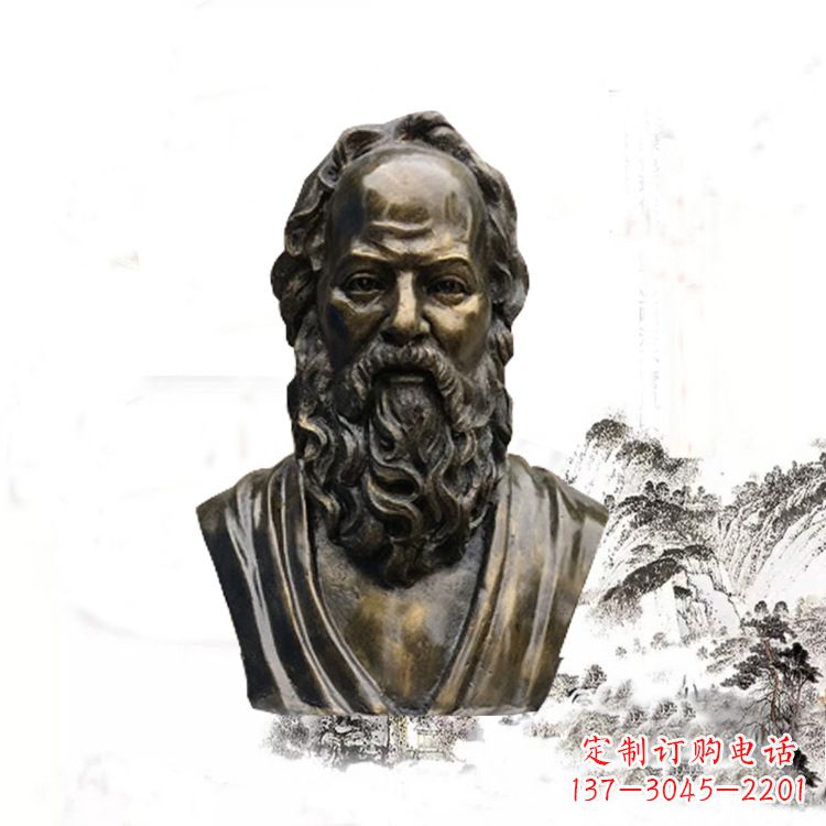 大同校园名人苏格拉底头像雕塑