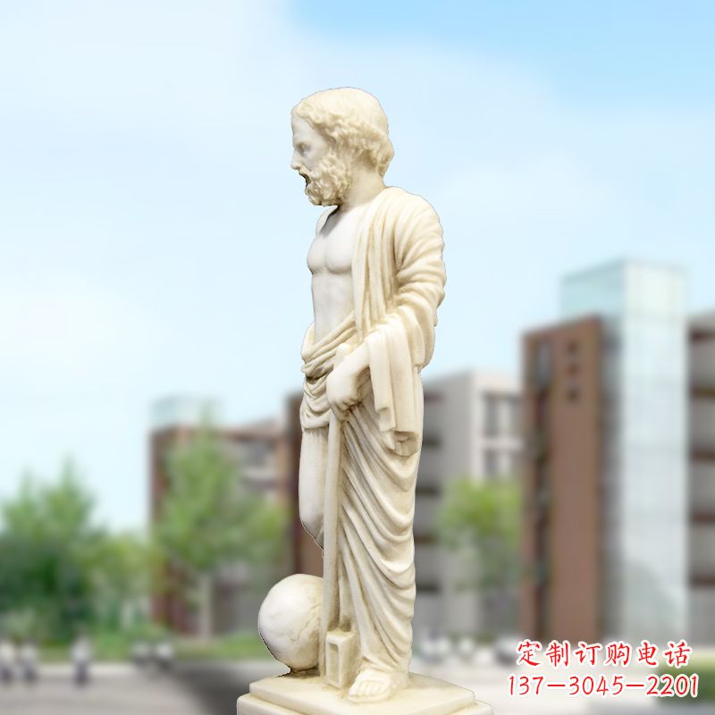 大同校园名人著名物理学家阿基米德石雕塑像