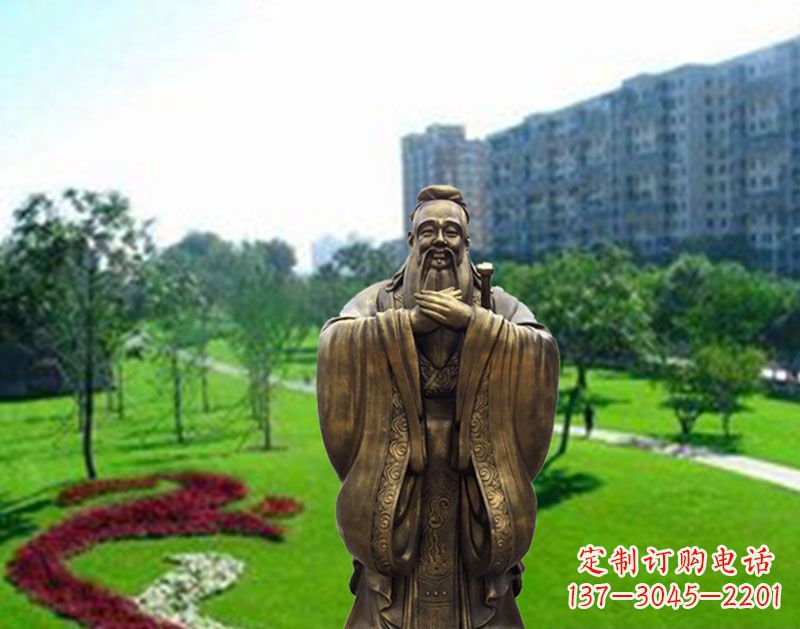 大同学校孔子行教像铜雕