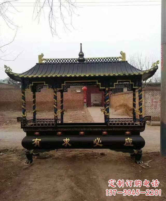 大同有求必应方形香炉铜雕