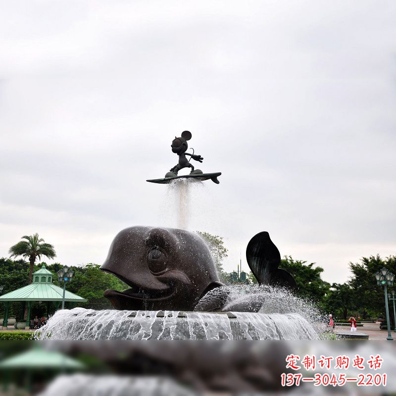 大同鱼和小孩水景喷泉
