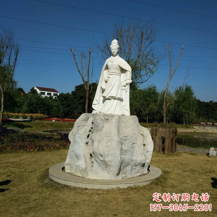 大同虞姬石雕塑-公园历史名人楚汉时期美女雕像