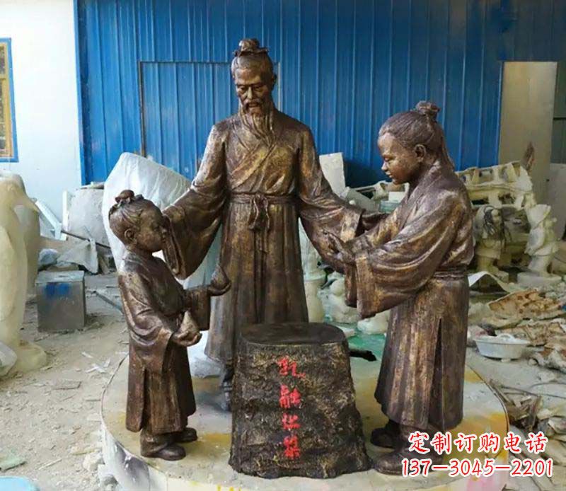 大同寓言故事孔融让梨人物铜雕