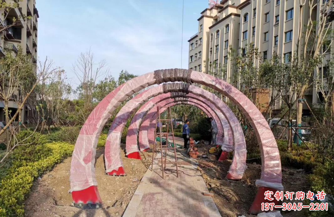 大同园林不锈钢拱门景观雕塑