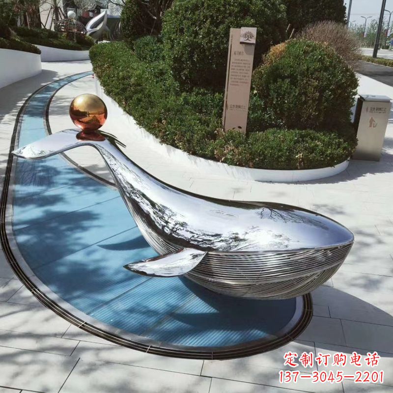 大同园林不锈钢海豚景观摆件