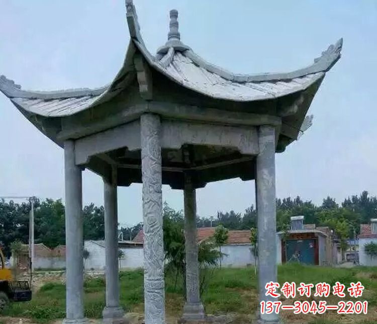 大同园林仿古六角凉亭景观石雕