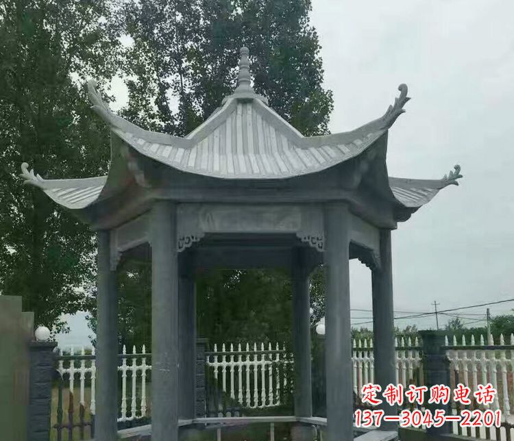 大同园林仿古石凉亭景观石雕 (2)