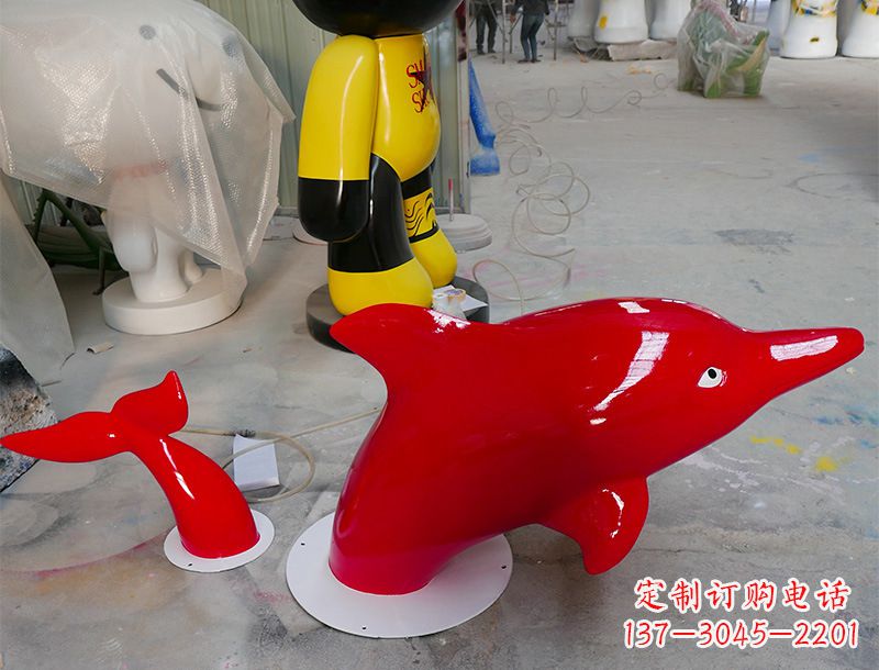 大同园林广场创意海豚入水出水雕塑摆件