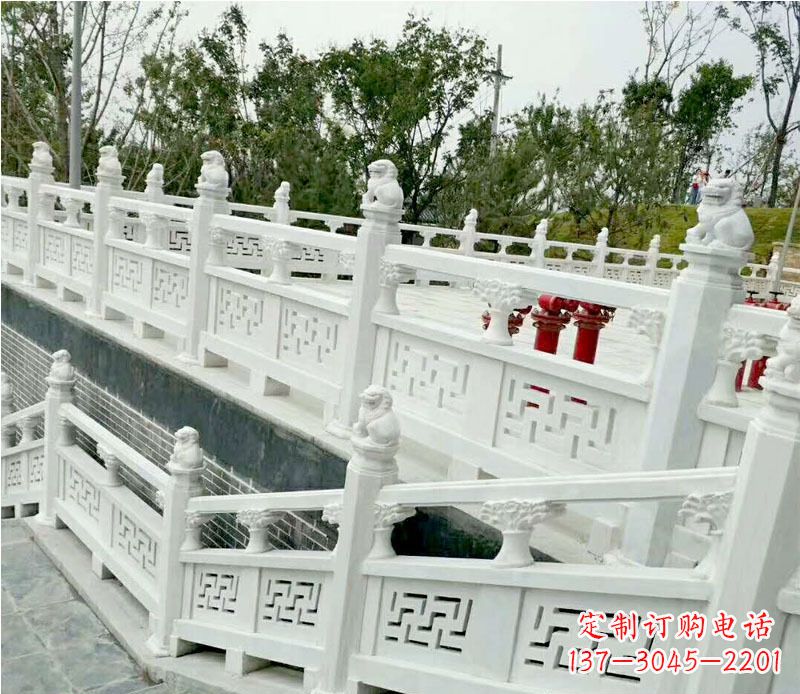 大同园林汉白玉栏板景观石雕 (2)