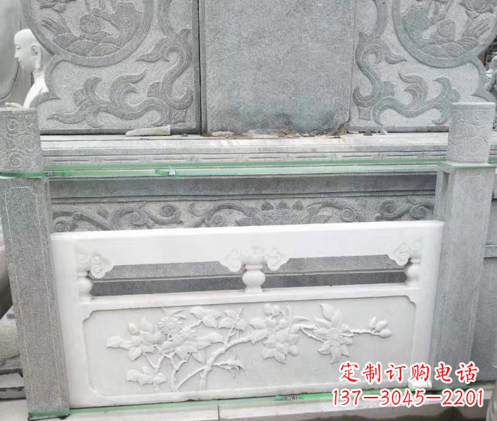大同园林汉白玉石浮雕栏板 (3)