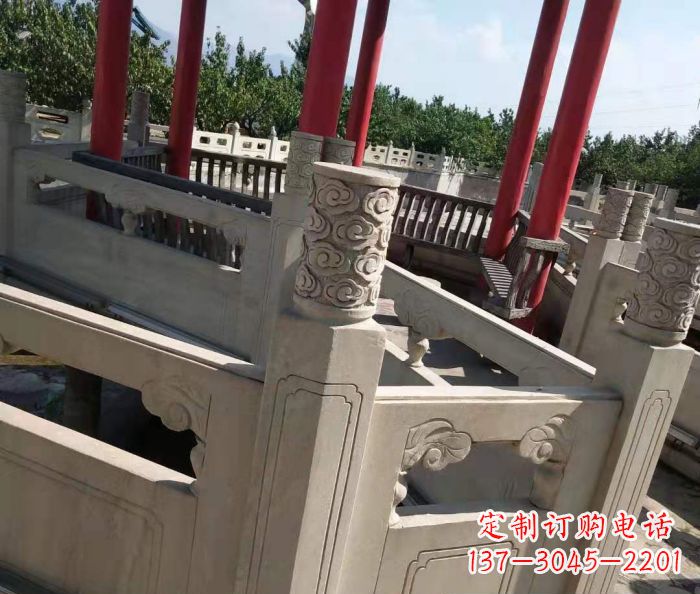 大同园林景观大理石桥栏板石雕 (3)