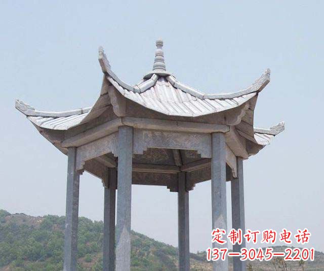 大同园林景观单层石雕凉亭 (2)