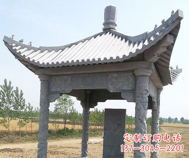 大同园林景观单层石雕凉亭 (4)