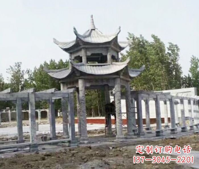 大同园林景观多层凉亭石雕 (2)