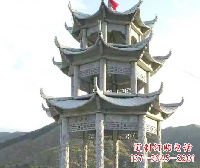 大同园林景观多层凉亭石雕 (3)