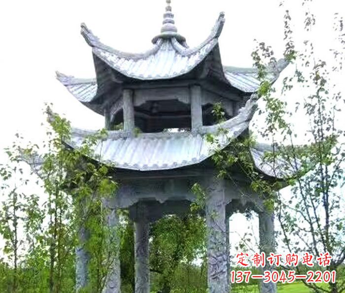 大同园林景观仿古六角石凉亭