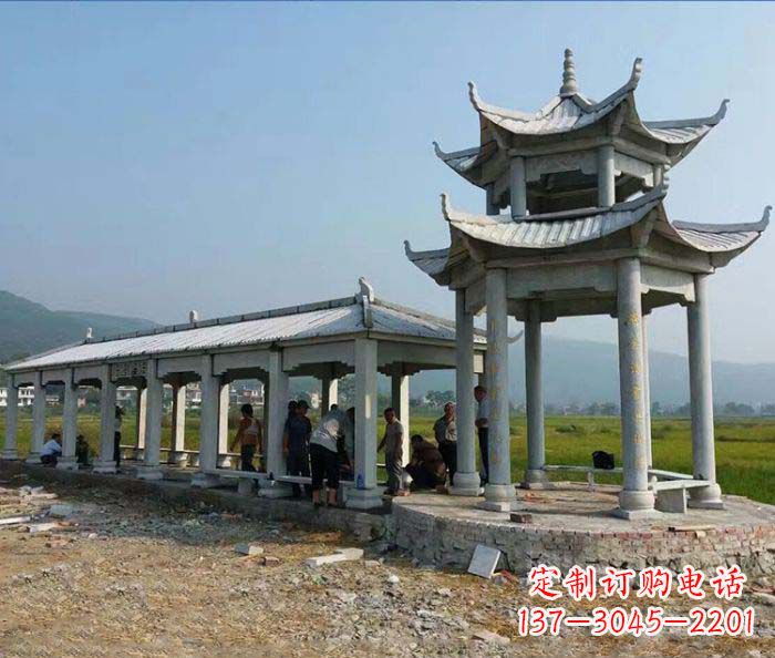 大同园林景观仿古石雕长廊凉亭