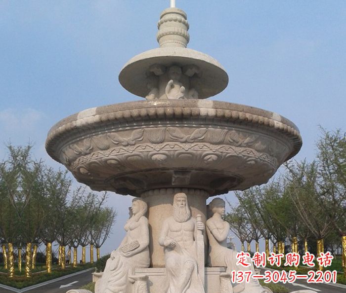 大同园林景观西方人物喷泉石雕 (2)