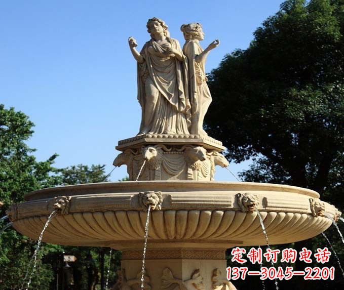 大同园林景观西方人物喷泉石雕