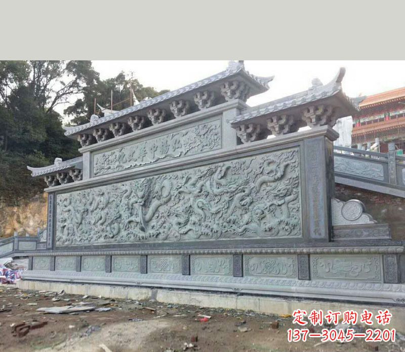 大同园林九龙壁景观石雕 (2)