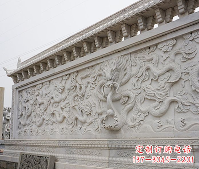 大同园林九龙壁石雕影壁 (5)