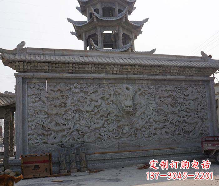 大同园林九龙壁石雕影壁