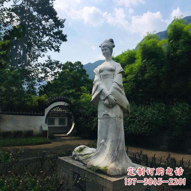 大同园林历史名人塑像王昭君汉白玉雕塑