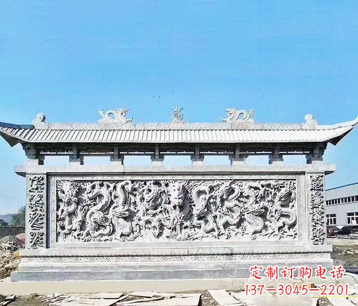 大同园林龙浮雕影壁墙景观石雕