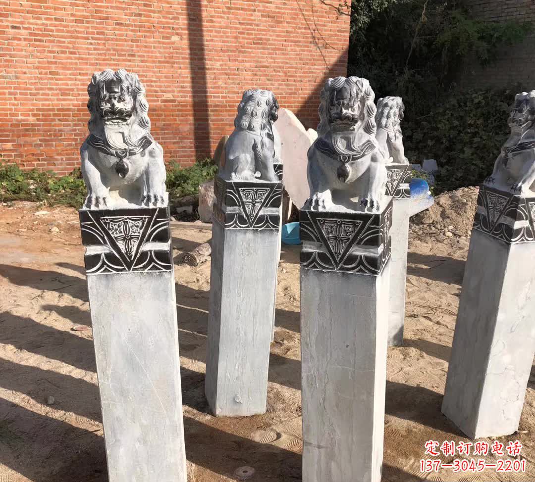 大同园林石雕狮子拴马桩