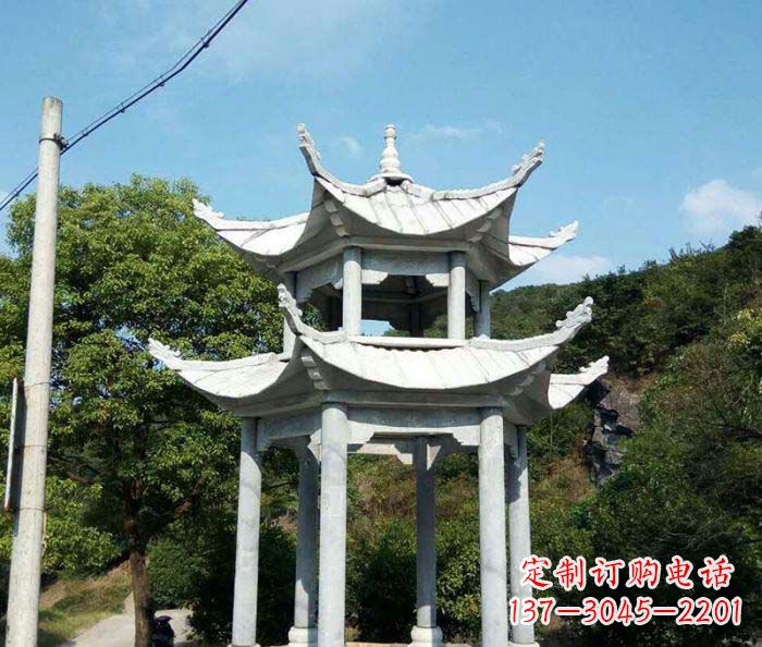 大同园林双层凉亭石雕