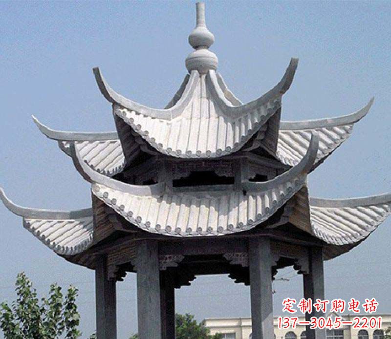 大同园林双层石凉亭景观石雕