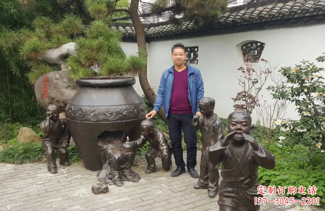 大同园林司马光砸缸铜雕