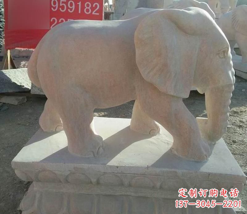 大同园林晚霞红大象雕塑