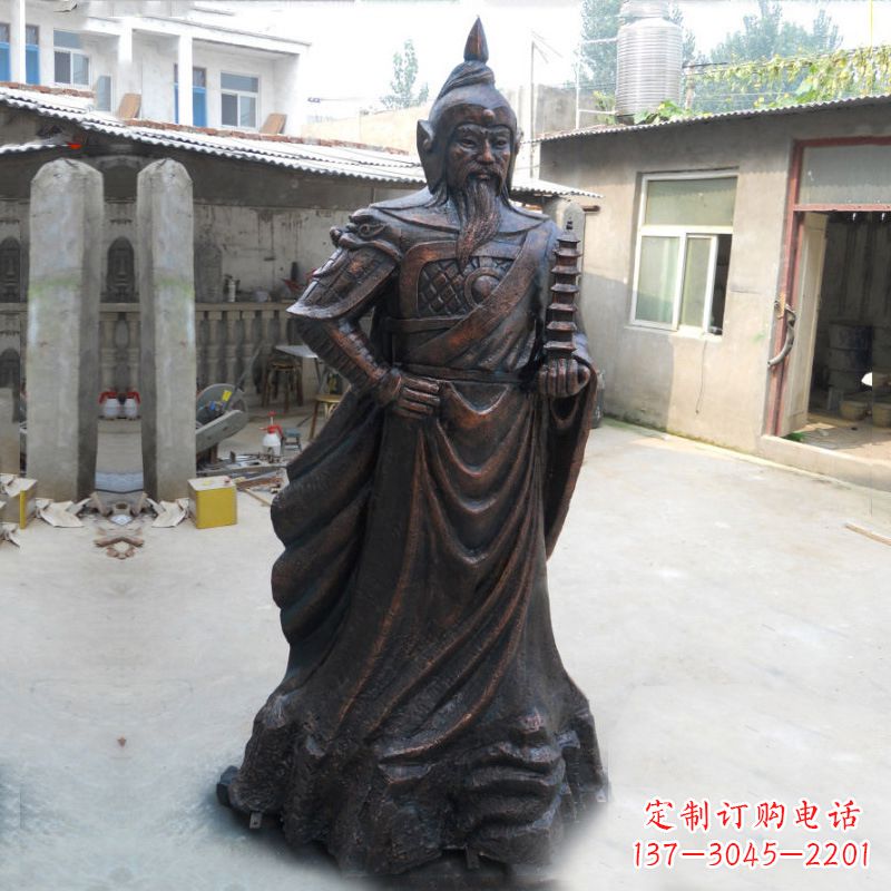 大同战神托塔天王李靖铸铜雕塑