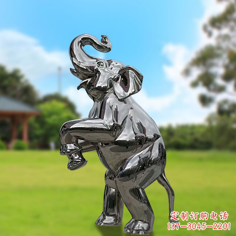 大同站立的不锈钢小象雕塑