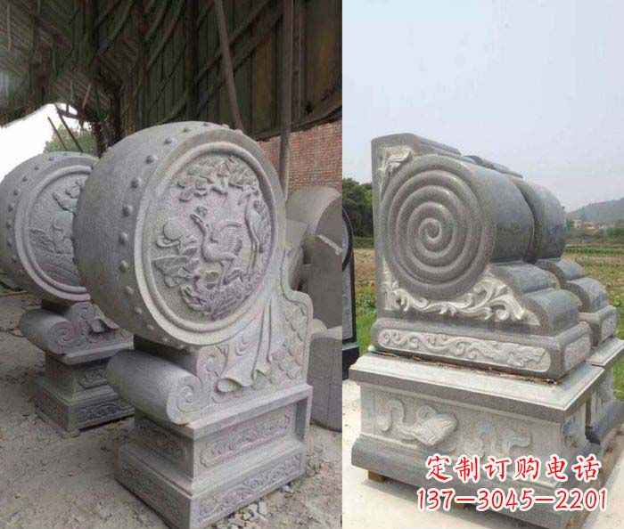 大同招财抱鼓石大理石门墩