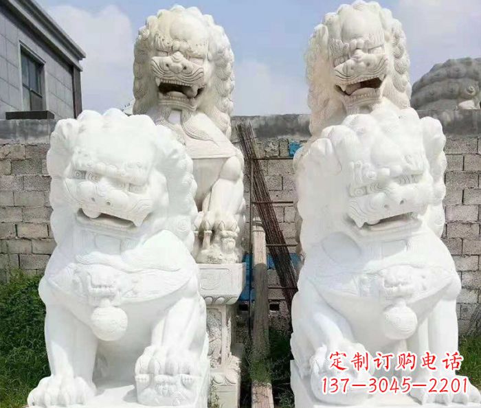 大同招财动物汉白玉狮子石雕