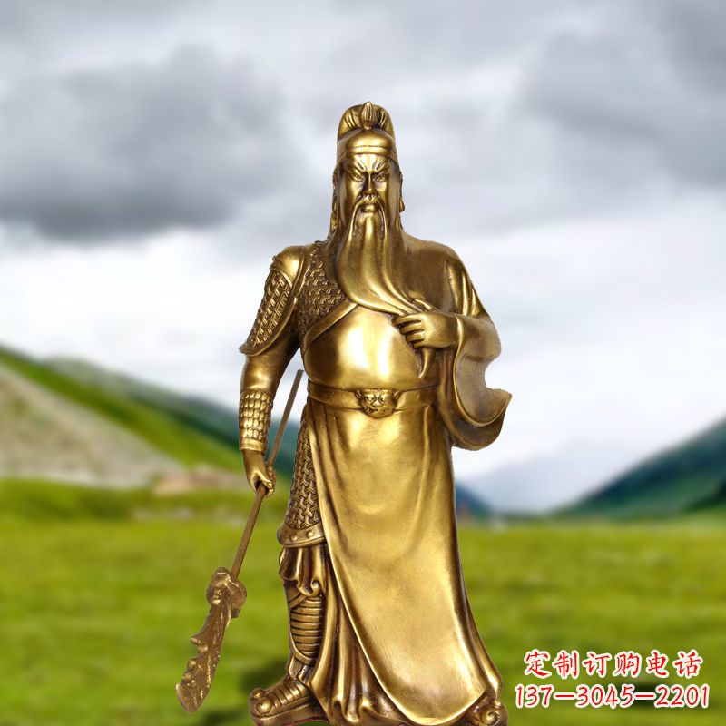 大同招财关公铜雕像